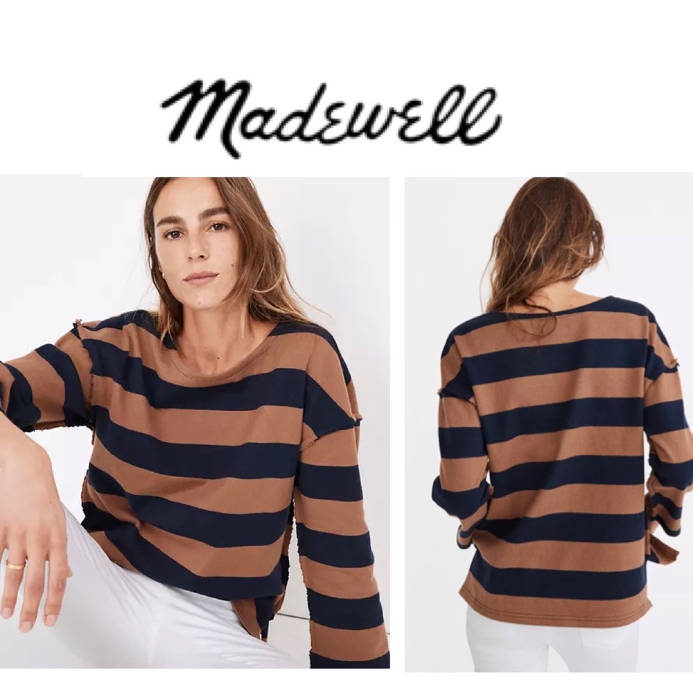 MADEWELL Striped Luxe Long-Sleeve Tee Size Small